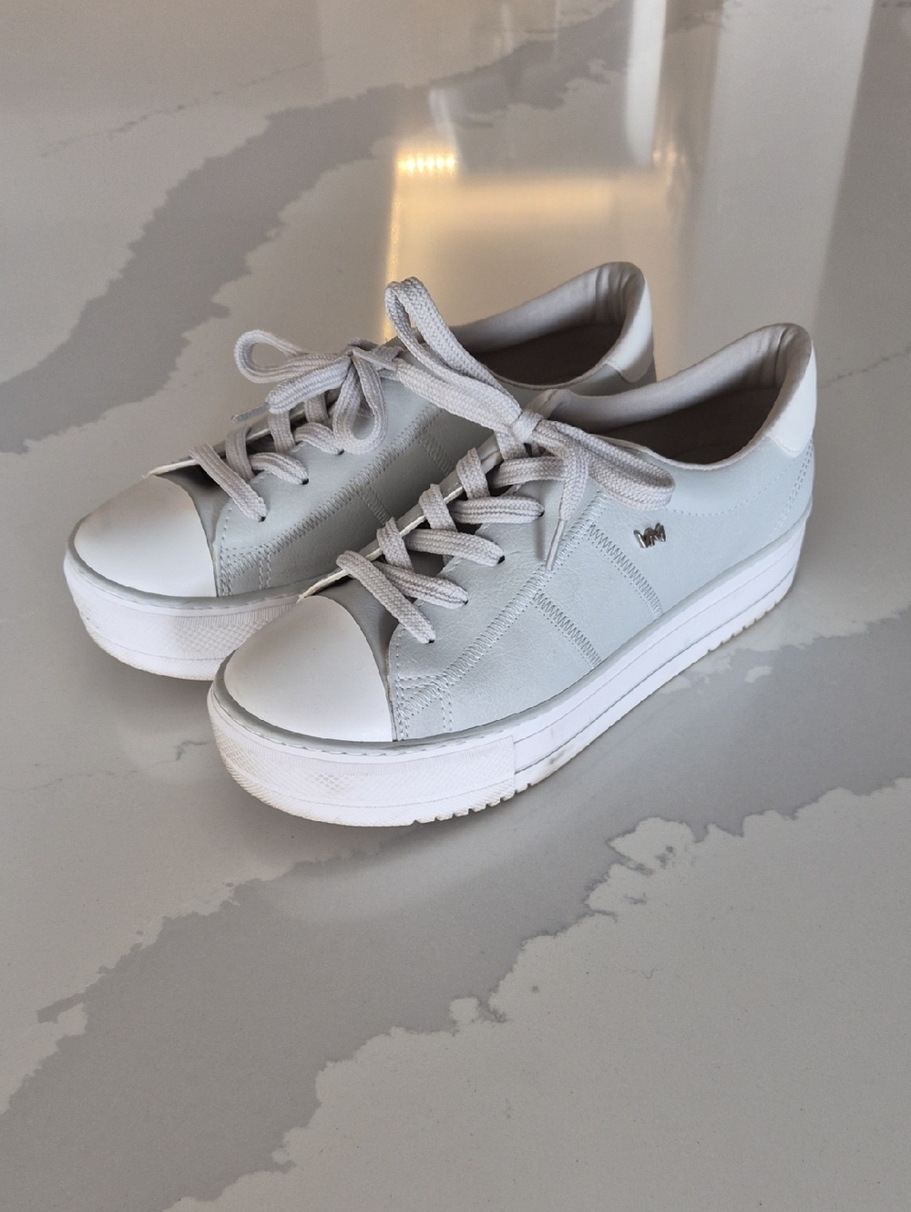 Via Marte Light Gray Platform Lace-Up Sneakers Size US 9 1/2 slash 10